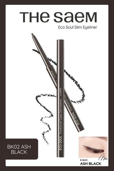 THE SAEM محدد عيون فائق النحافة يدوم طويلاً - Eco Soul Powerproof Super Slim ...