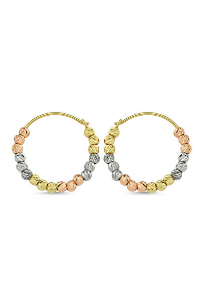 Sembol Gold Dorikalı Altın Küpe TriaColor 14K Gold
