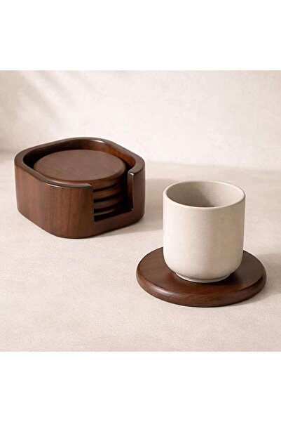 PAN HOME كيارا أكاسيا طقم أكواب مكون من 4 قطع مع حامل بقطر 12.7x5.72 سم - بلو...