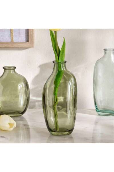 PAN HOME Joey Glass Bud Vase 8.8x6x11cm - Green