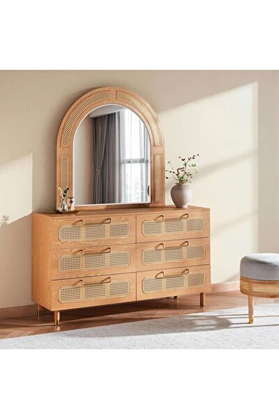 PAN HOME Mirari Dresser With Mirror Wood - Natural