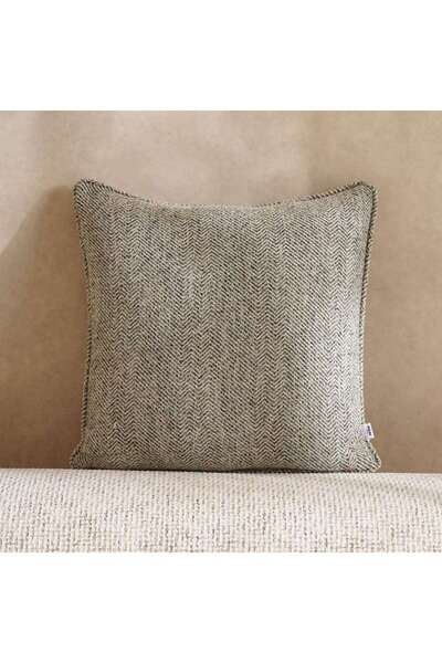 PAN HOME Horizon Herringbone Down Alt Filled Cushion 50x50cm - Green