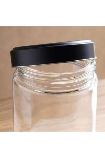 PAN HOME Jazz Glass Canister With Chalkboard 1.2L -Clear