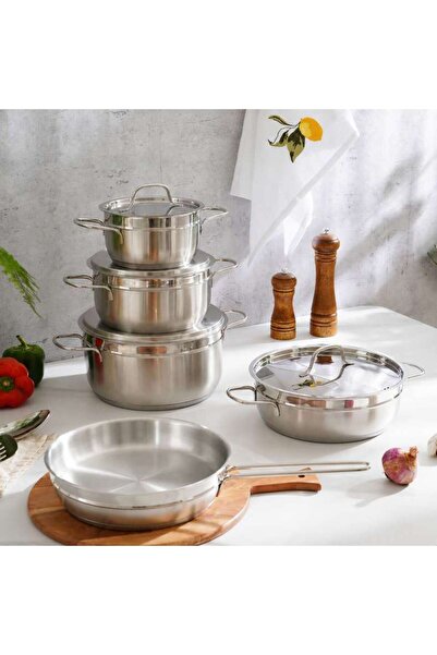 PAN HOME Elegance 9-Piece Cookware Set -Chrome