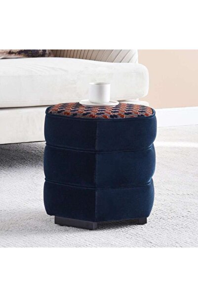 PAN HOME Soli Ottoman - Navy Blue