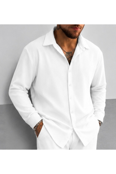 S&A DESIGN Men's Summer Ottoman Twill Fabric Shirt