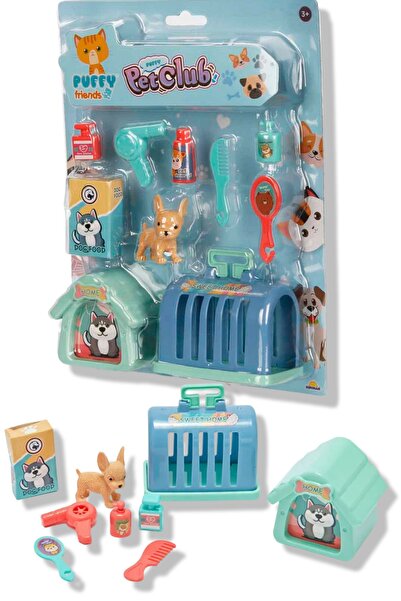 TOYFEST Mini Köpek Bakımı Seti Aksesuarlı 10 Parçalı - Kahverengi Köpek