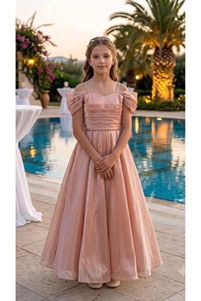 ESKİŞEHİR YUMURCAK Girl's Strappy Long Evening Dress