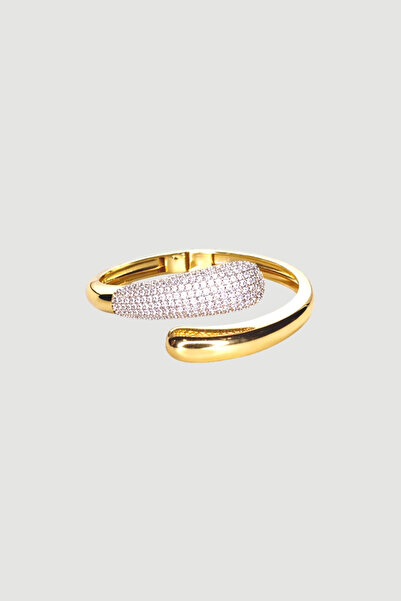 Gusto Zircon Stone Interlocking Bracelet - Gold