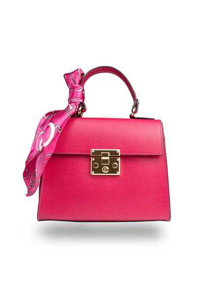 TORO NERO Geantă de damă din piele naturală fuchsia Ella