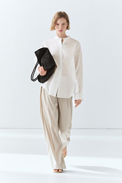 Massimo Dutti Hakim yaka poplin gömlek