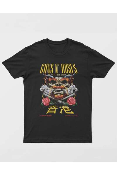 buzagi tasarım ürünleri تي شيرت Guns'n Roses العادي للجنسين