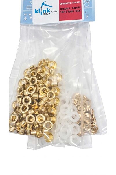 Klinkshop 5 Numara Gold Renk Kuşgözü-8,5 Mm Aparatsız Malzeme Paketi-100 Adet...