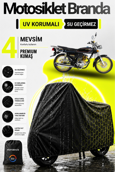 Motobros قماش القنب للدراجات النارية Arora CG 50 أسود مقاوم للماء ومتين (أعلى...