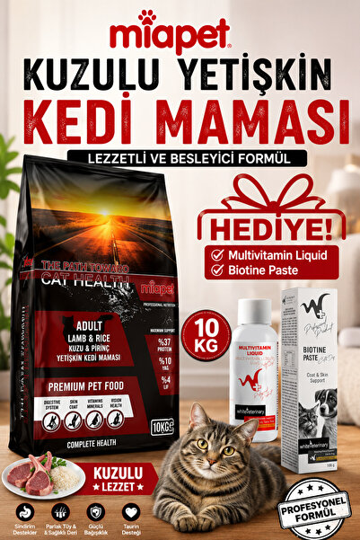 Miapet Kuzulu Yetişkin Kedi Maması Biotine Paste Hediyeli 10 Kg