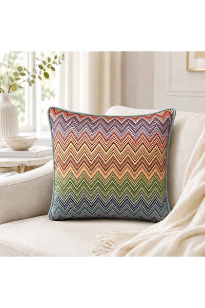 Fabricland Ithal Ipek Kadife Desen Kırlent Kılıfı 43x43cm (ÇİFT TARAFLI DESEN)