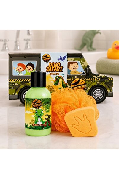 ACCENTRA Set cadou de baie pentru copii, Dinopark Adventure SUV, bilă eferves...