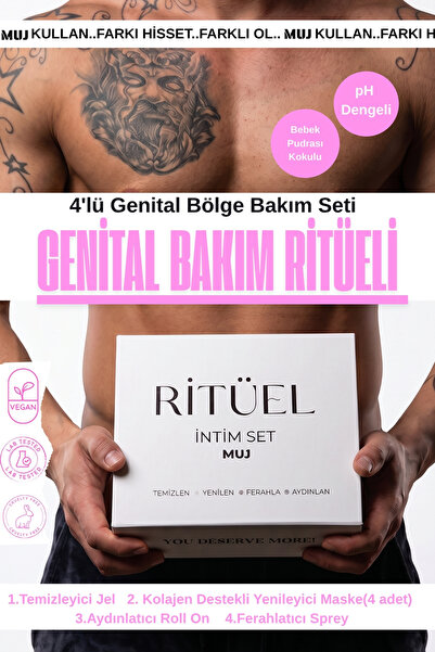 MUJ GENİTAL BAKIM RİTÜELİ * 4'lü Genital Bölge Bakım Seti* Temizleyici Jel + ...