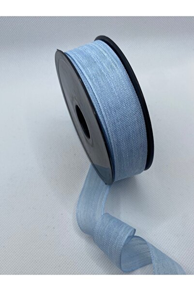Lorin hobi Blue Linen Ribbon 2.5 cm 30 Meters Bride, Engagement, Wedding, Nup...
