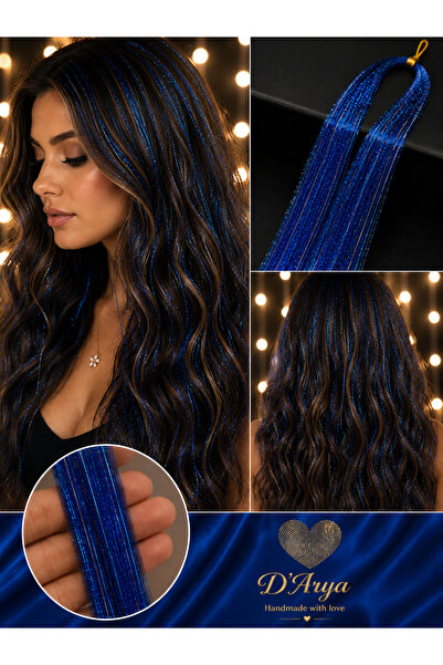 Darya Dd236 Işıltılı Simli Tinsel Saç Uzatma Koyu Mavi Manifest - Dark Blue Hair
