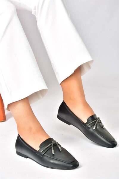 Fox Shoes حذاء باليرينا نسائي كاجوال من الحجر الأسود P820840009