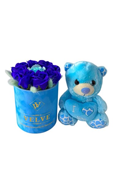 velve Pachet Drop of Love, ursulet plus 21cm si noua trandafiri sapun cu lagu...