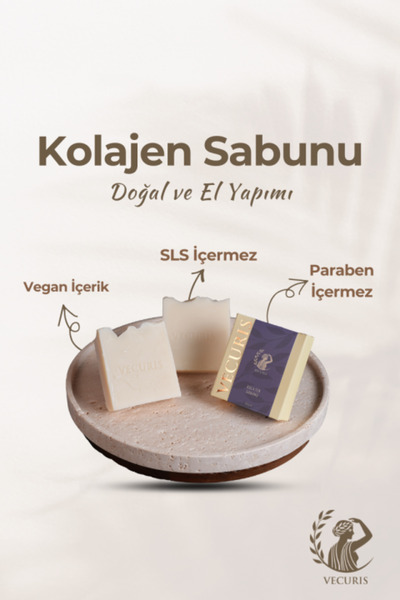 VECURIS Collagen Soap |   Type 1 Collagen Support Firming & Anti-Aging Care |   Natural and Handmade