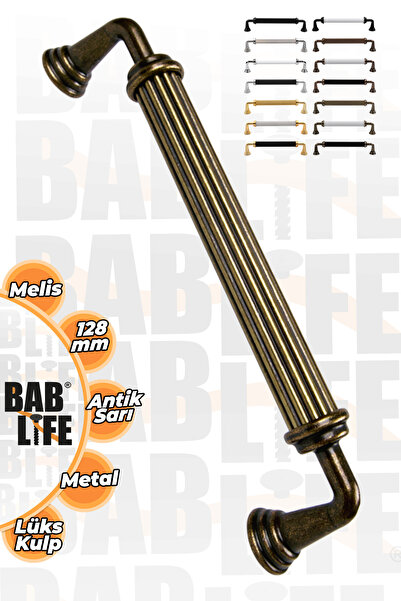 bablife Melis 128mm Antik Sarı Metal Lüks Çekmece Dolap Mobilya Kulpları Tüm ...