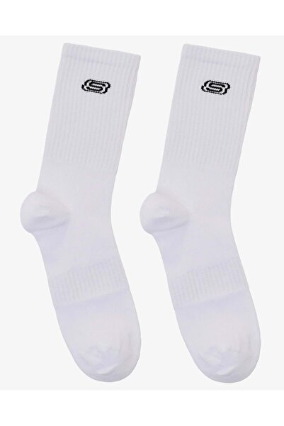 SKECHERS S2520318 U Crew 2 Pack 2 Pieces-Each Unisex Socks White