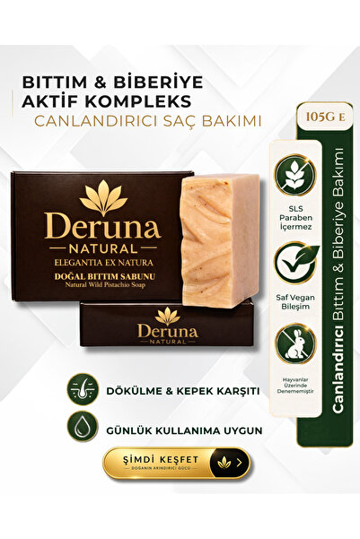 DERUNA NATURAL Bıttım & Biberiye Sabunu | Saç ve Cilt Canlandırıcı & Dökülme ...