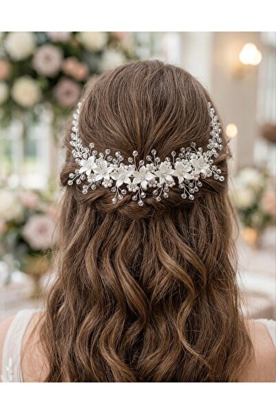 ASİMEL TASARIM Bridal Tiara Hair Accessory Wedding Henna Wedding Promise Enga...