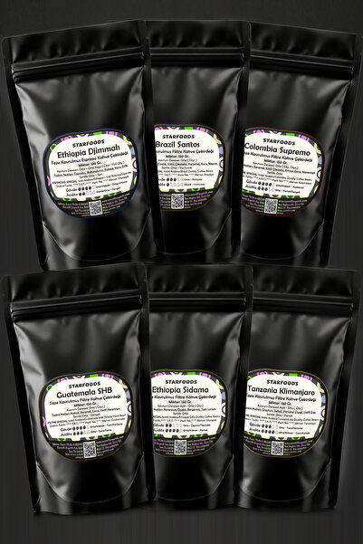 STARFOODS 6-Pack World Coffees Bean Coffee Freshly Roasted Qualified Special ...