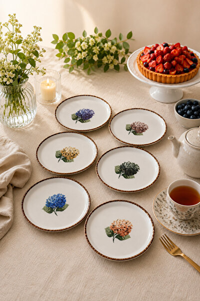 Porland Ortanca 6 Piece Cake Plate 20cm Porcelain