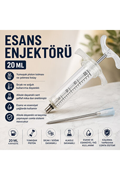 GMSMAK Esans Enjektörü 20 ml (PASLANMAZ ÇELİK IĞNE)