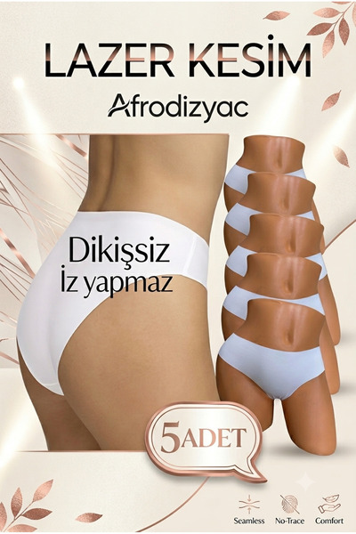 Afrodizyac Συσκευασία 5 εσώρουχα χωρίς ίχνη κοπής με λέιζερ (Εξαιρετικά εύκαμ...