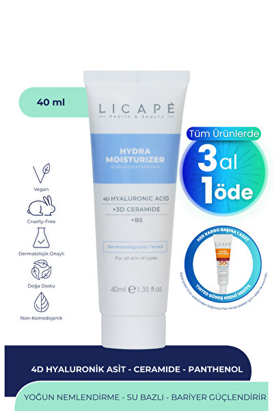 Licape Yoğun Nemlendirici Aydınlatıcı 4D Hyaluronik Asit Su Bazlı Moisturizer...