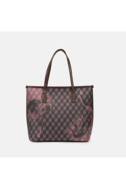 Ln LOUP NOIR New Classic Checkerboard Print Large Tote Bag - Vintage Women's ...