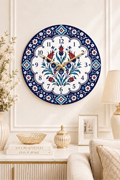 Decorita Cam Duvar Saati | Lalezar | Çap 32