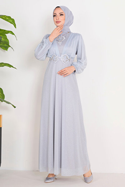 TOFİSA Abendkleid Grau - 11365
