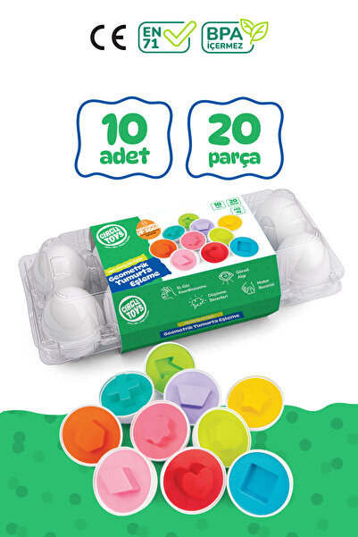 Circle Toys 10’lu Geometrik Yumurta - Standart