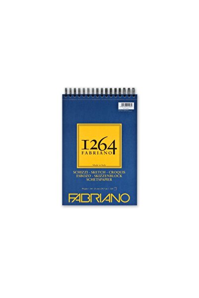Fabriano 1264 Caiet de schițe cu spirală laterală, hârtie pentru schițe, 90 g...