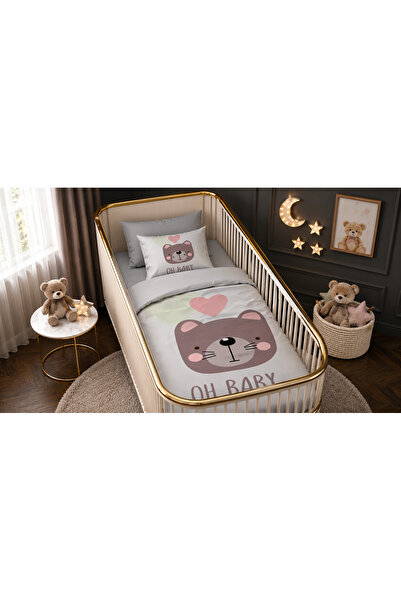 Fabeteks Oh Baby Teddy Bear Single Digital Baby Bedding Set