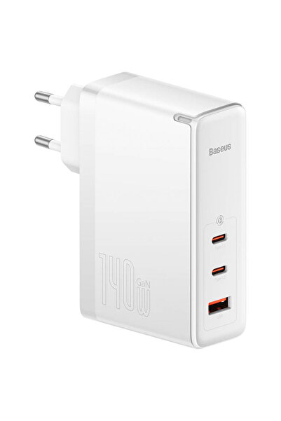 Baseus GaN5 Pro 2xUSB-C + USB, 140W (alb)
