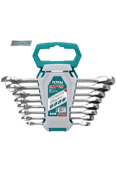 TOTAL Set 8 chei combinate cu clichet (INDUSTRIAL)