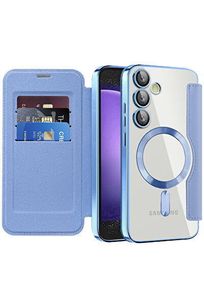 Techsuit Калъф за Samsung Galaxy S23 FE - SmartMag Book Case - Светлосин