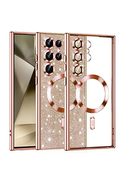 Techsuit Husă pentru Samsung Galaxy S25 Ultra - Luxury Glitter MagSafe - Rose...