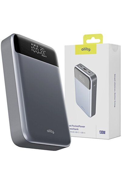 allity APB-200, 19200 mAh, 130 W, 1x USB, 2x USB-C, Argint