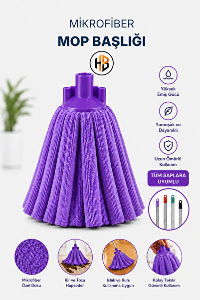 HOBİLON Mikrofiber Mop Başlığı - Mikrofiber Havlu - Çizmez & Koku Yapmaz & Sü...