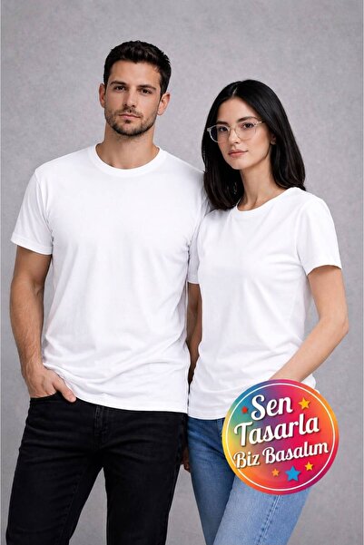 SB BİANCO KİŞİYE ÖZEL FOTOĞRAF RESİM YAZI LOGO vb BASKILI PAMUKLU UNİSEX T-Shirt