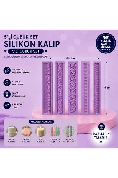 Dr.Paste Silikon Kalıp 5'li Çubuk Set